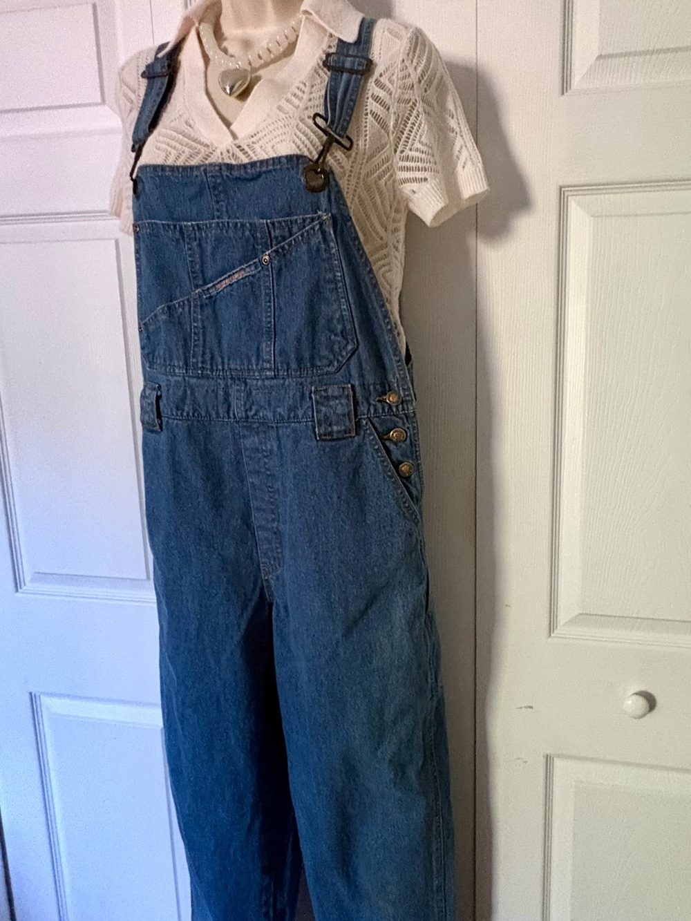 Vintage 90s Squeeze Jeans Denim Overalls Size Small Authentic Workwear